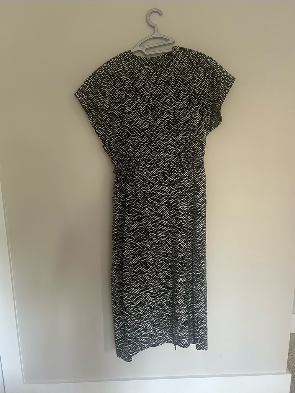 VTG 80s 90s Linda Allard for Ellen Tracy 100% Silk Black/White Polka Dot Dress